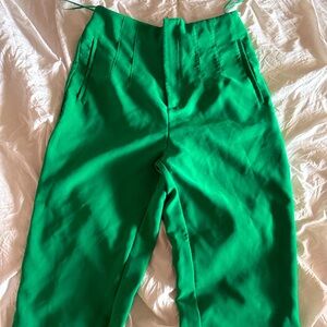 Vibrant Green High-Waisted Pants
